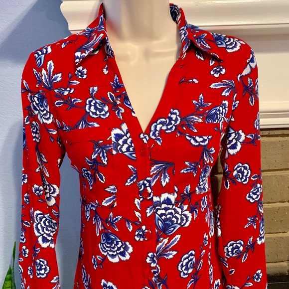 ❤️SOLD Express floral portofino shirt - Picture 4 of 8